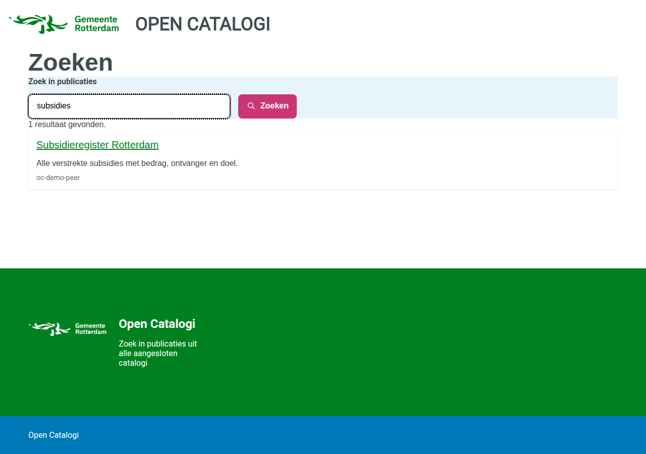 A single result, sourced from the peer catalogue