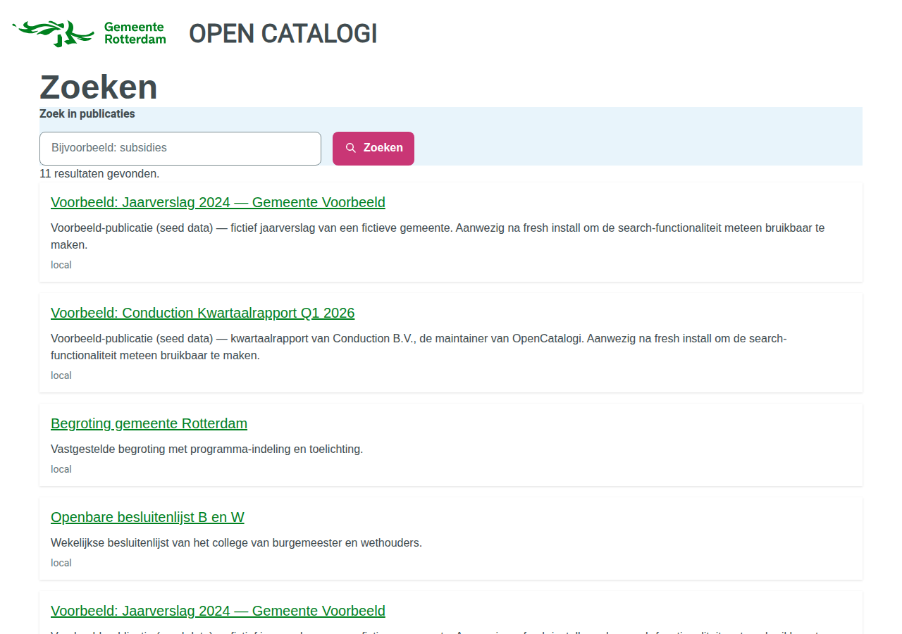 The Rotterdam-themed portal listing publications from two catalogues